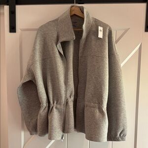 Old Navy Active Fit Heather Gray Funnel Neck Pullover